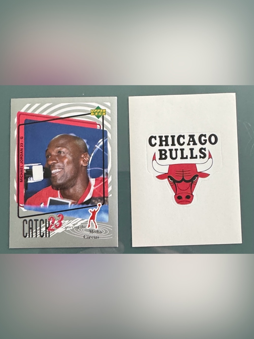 1997 Upper Deck Michael Jordan Catch 23 & Bulls Logo Sticker Lot